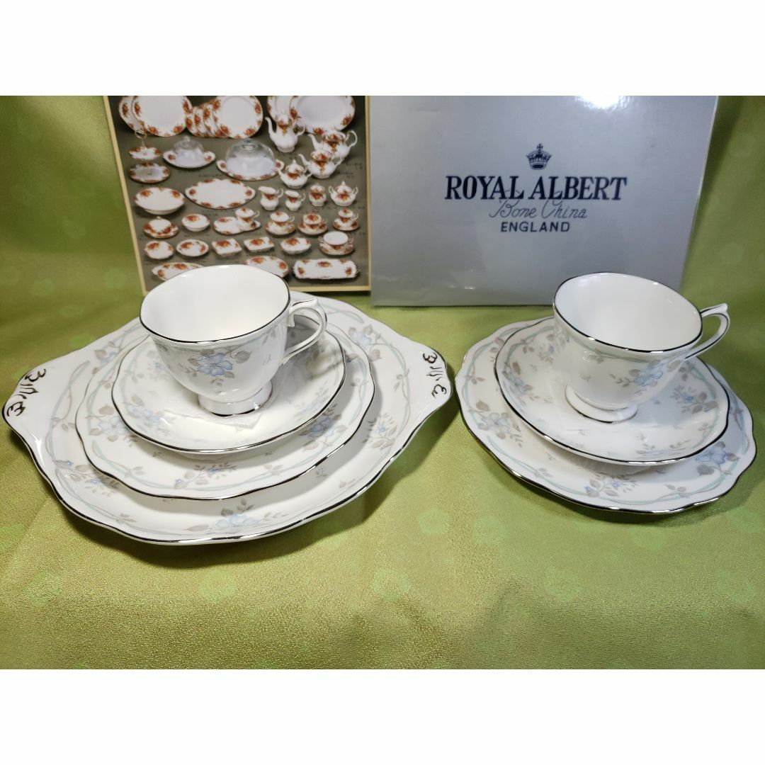 ROYAL ALBERT(ロイヤルアルバート)のロイヤルアルバート サテンローズ カップ＆ソーサー＆ケーキ＆ＢＢプレートセット① インテリア/住まい/日用品のキッチン/食器(グラス/カップ)の商品写真