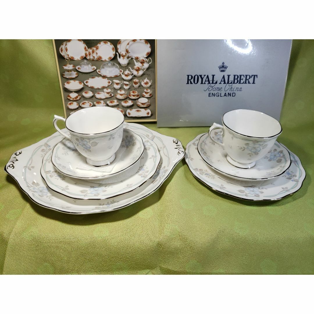 ROYAL ALBERT(ロイヤルアルバート)のロイヤルアルバート サテンローズ カップ＆ソーサー＆ケーキ＆ＢＢプレートセット① インテリア/住まい/日用品のキッチン/食器(グラス/カップ)の商品写真