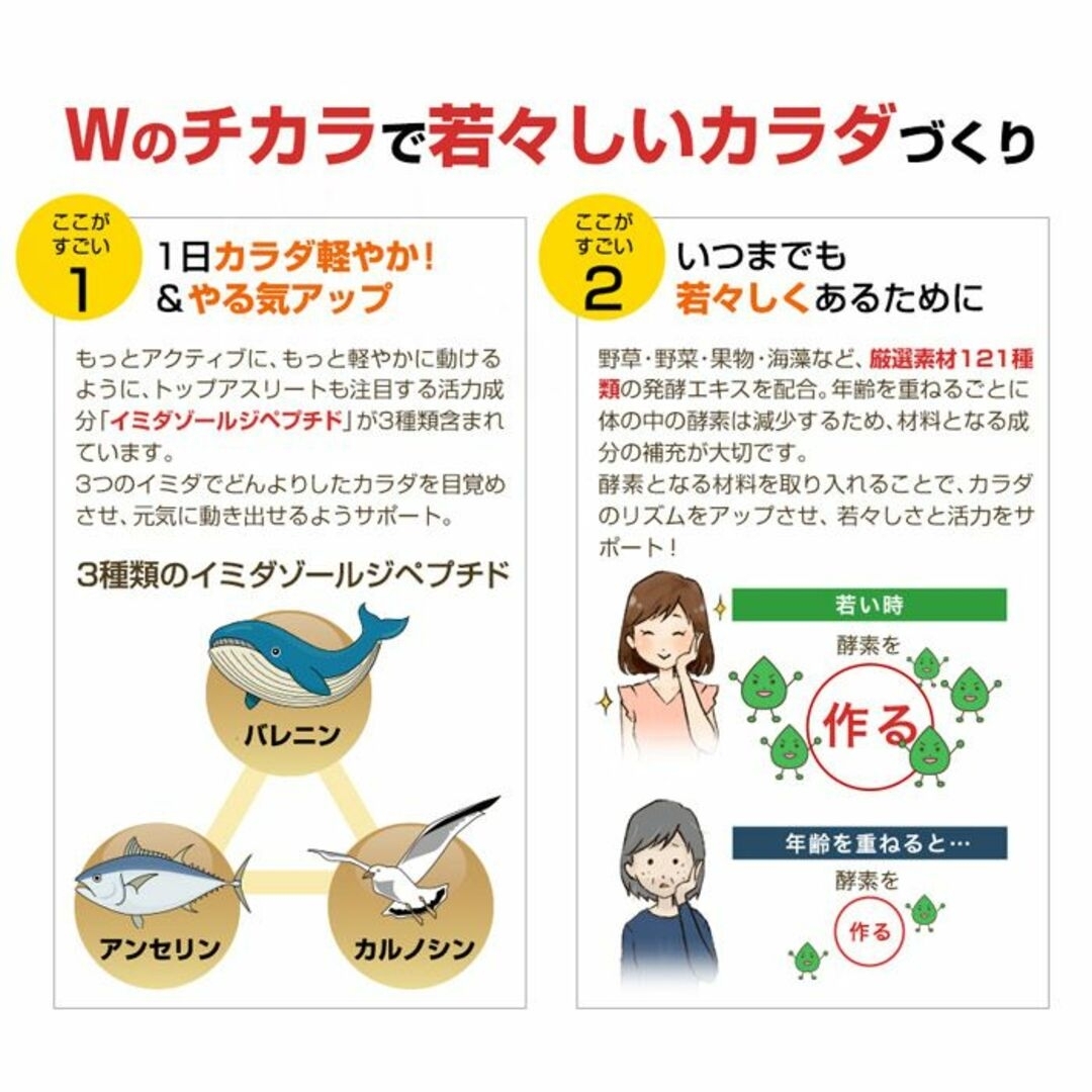 ファイテン phiten イミダ・酵素×2 　２包 　アミノ酸 食品/飲料/酒の健康食品(アミノ酸)の商品写真