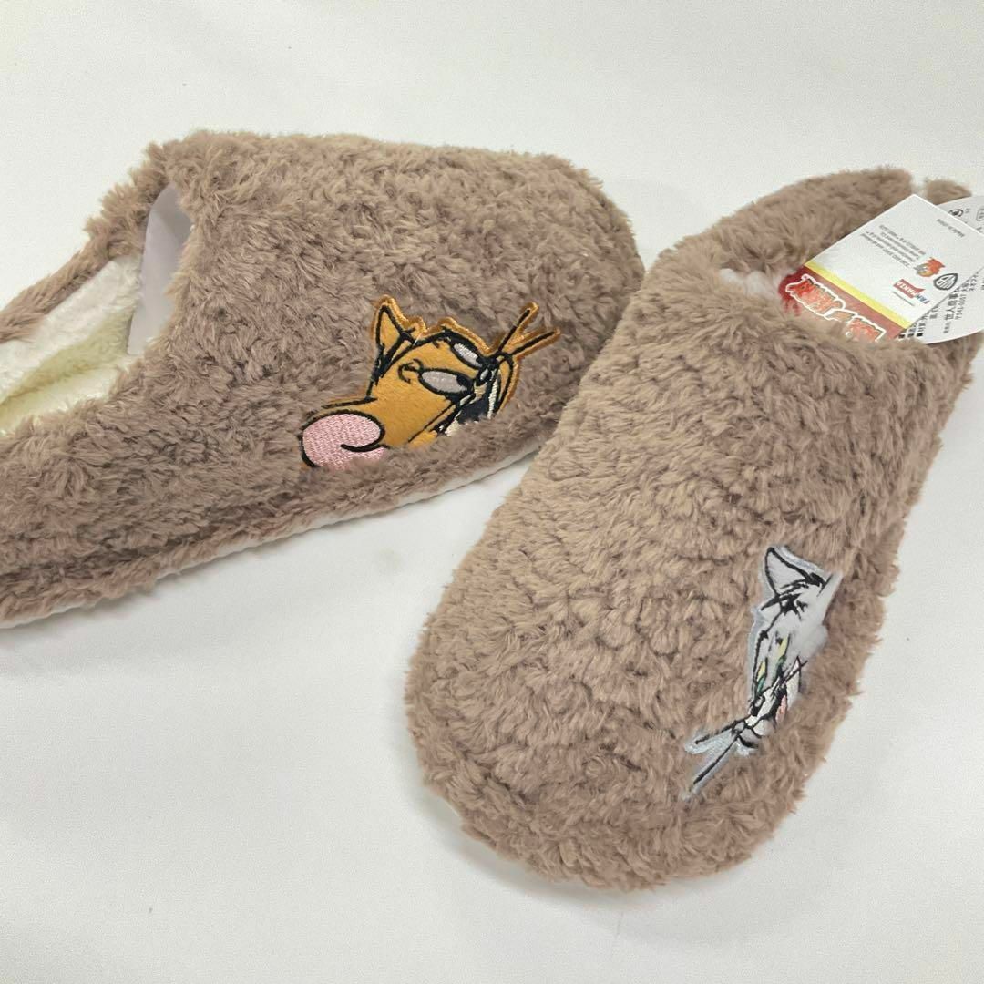 トムとジェリー　刺繍入りルームスリッパ　スリッパ　モカベージュ レディースの靴/シューズ(その他)の商品写真