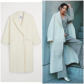 ザラ(ZARA)のZARA ウールブレンド オーバーサイズ ロングコート(ロングコート)