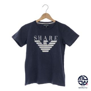 エンポリオアルマーニ(Emporio Armani)のEMPORIO ARMANI エンポリオアルマーニ ブランドモチーフ ロゴ プリント ネイビー 紺 Tシャツ キッズ 10A 子供服 アパレル(Tシャツ/カットソー)