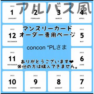 【concon *PLさま専用ページ】マンスリーカード【アルバス風】(アルバム)