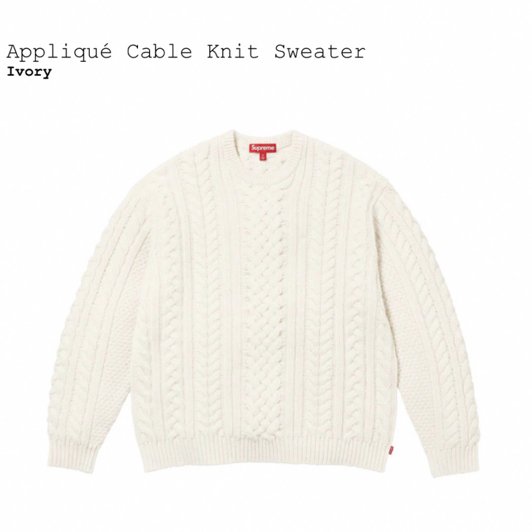 超安い Supreme Applique Cable Knit Sweater L ニット/セーター