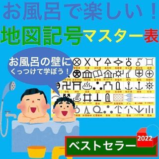 お風呂で楽しい！地図記号マスター表 地図記号ポスター 地図記号一覧表 地図記号表(お風呂のおもちゃ)