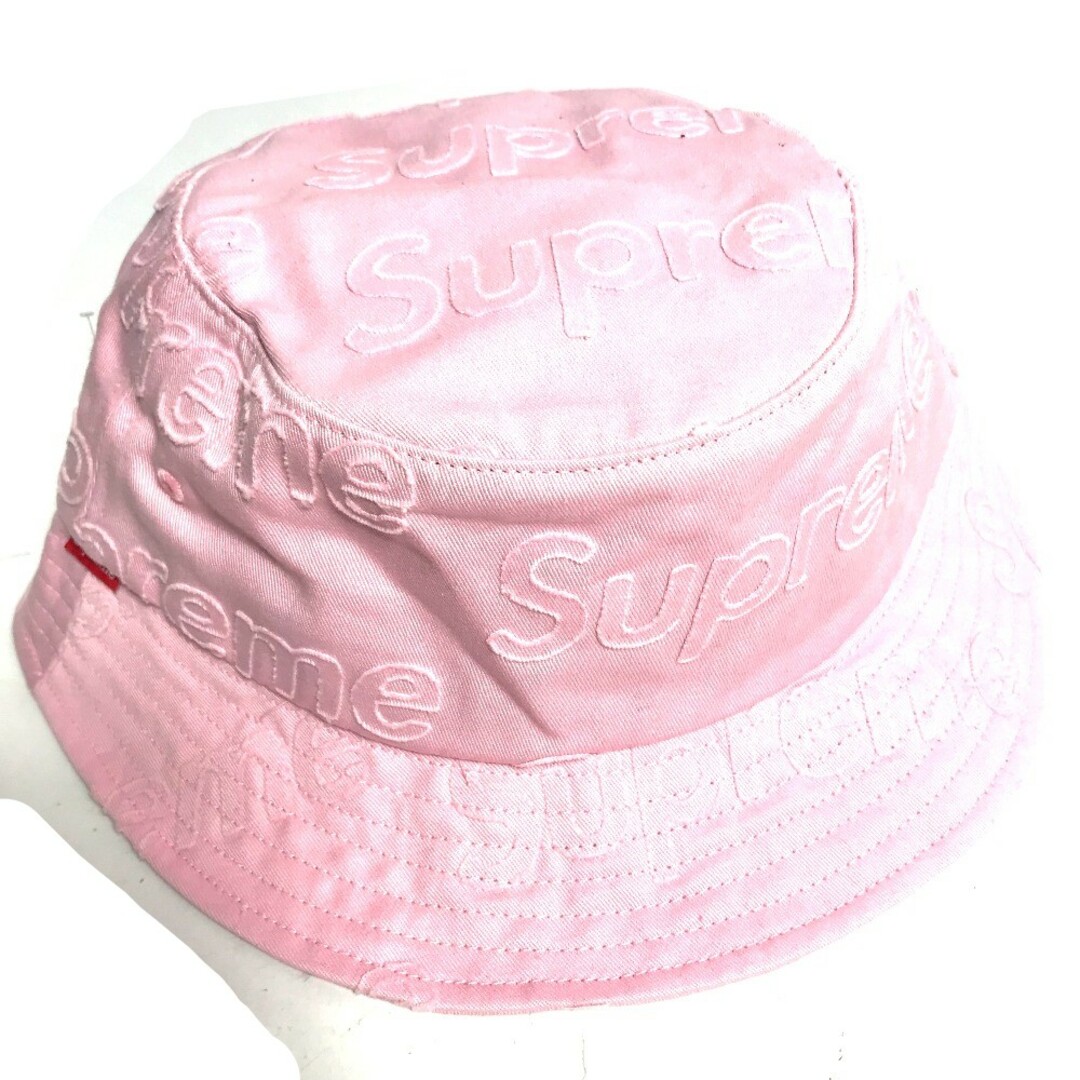 シュプリーム Supreme Lasered Twill Crusher レザーツイル クラッシャー  バケットハット ハット帽 帽子  ボブハット ハット コットン ピンク 未使用約59cmツバの長さ