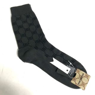 バレンシアガ(Balenciaga)のバレンシアガ BALENCIAGA ソックス 681522 BB ロゴ 靴下 コットン ダークグレー系 未使用(ソックス)