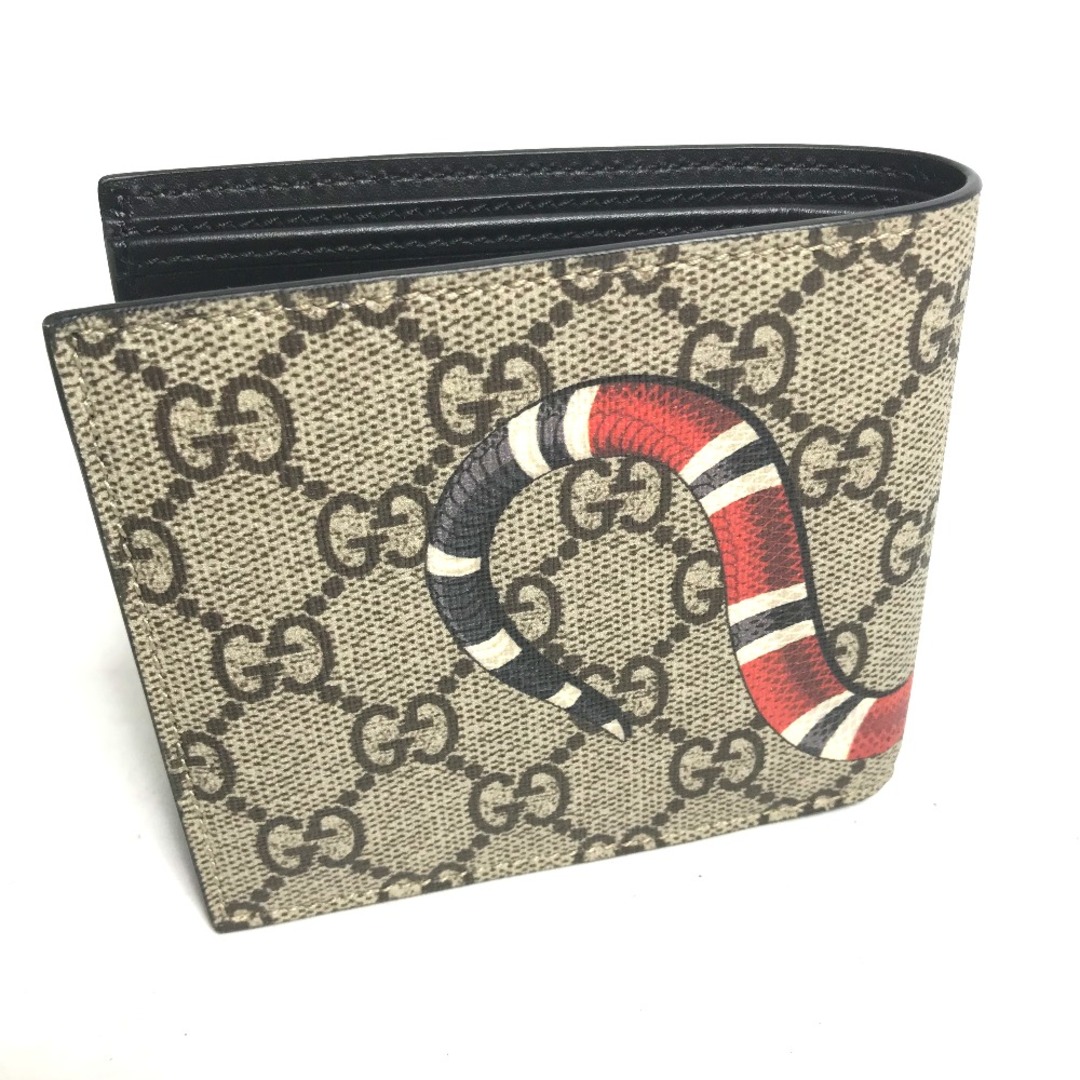 Gucci(グッチ)のグッチ GUCCI スネーク 451266 GG コンパクトウォレット 2つ折り財布 GGスプリームキャンバス ベージュ 未使用 メンズのファッション小物(折り財布)の商品写真