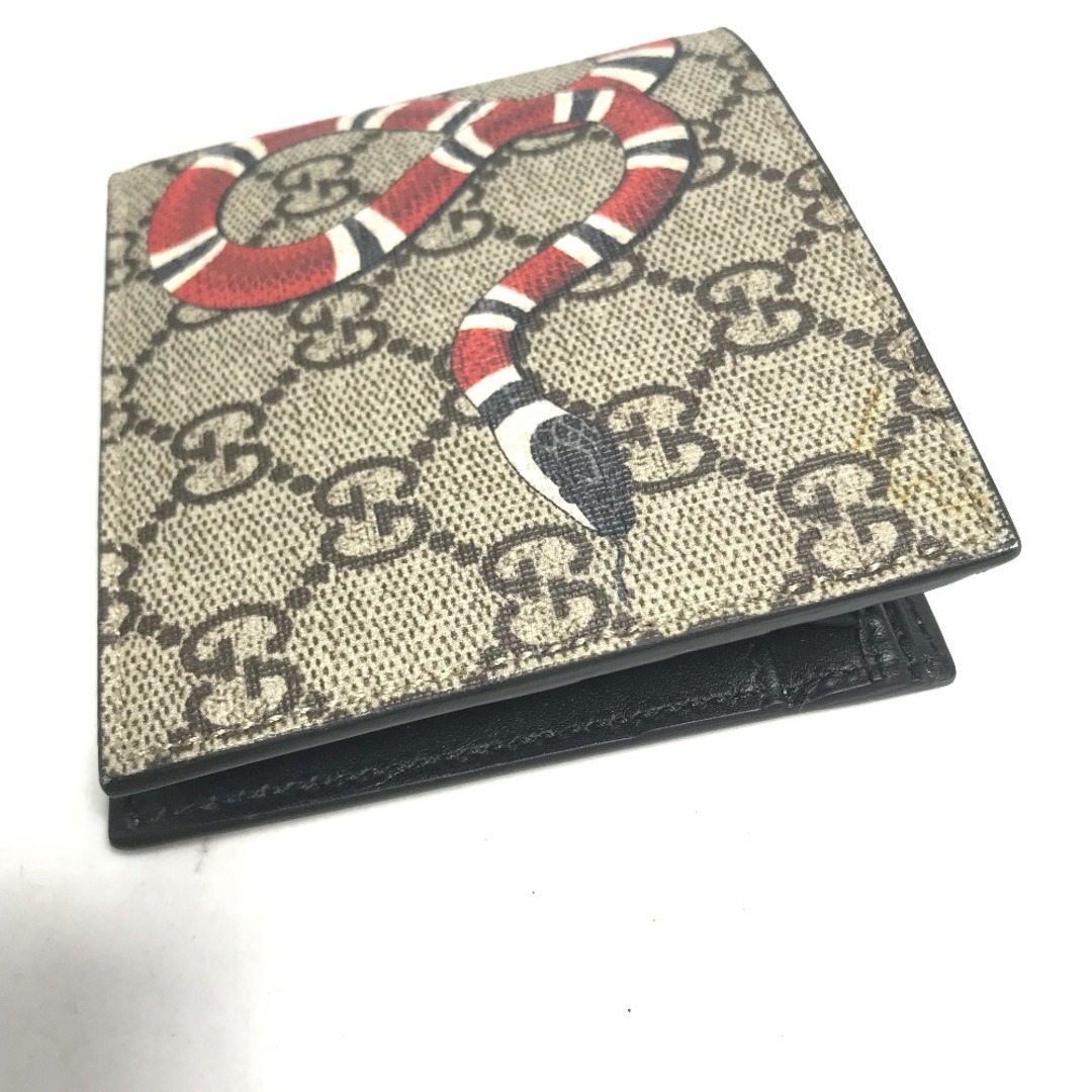 Gucci(グッチ)のグッチ GUCCI スネーク 451266 GG コンパクトウォレット 2つ折り財布 GGスプリームキャンバス ベージュ 未使用 メンズのファッション小物(折り財布)の商品写真