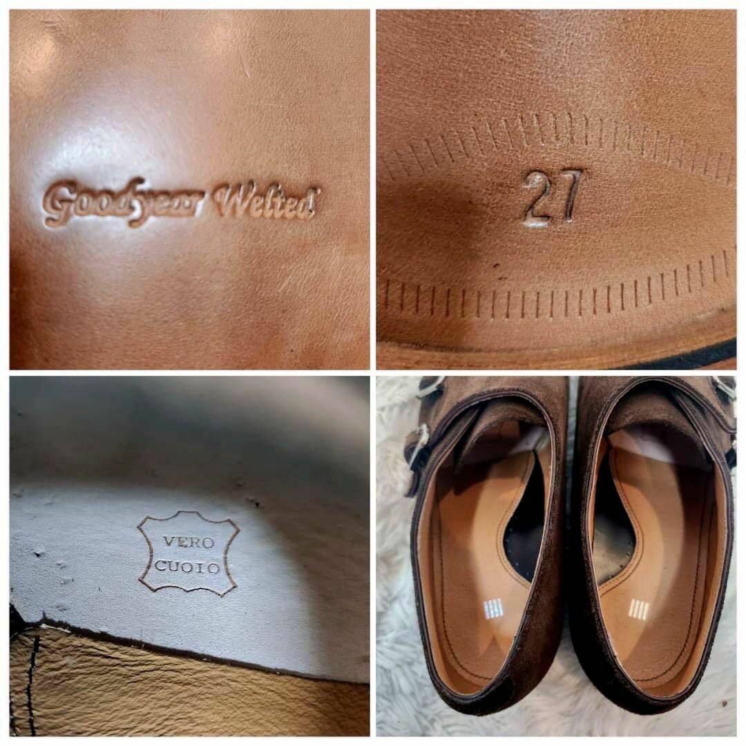【美品】SUITSELECT 本革　ダブルモンクストラップ　スエード　ビジネス メンズの靴/シューズ(ドレス/ビジネス)の商品写真