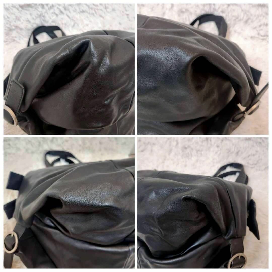 【美品】KAWA-KAWA 25bis オールレザー　トートバッグ　肩掛け　黒 レディースのバッグ(トートバッグ)の商品写真