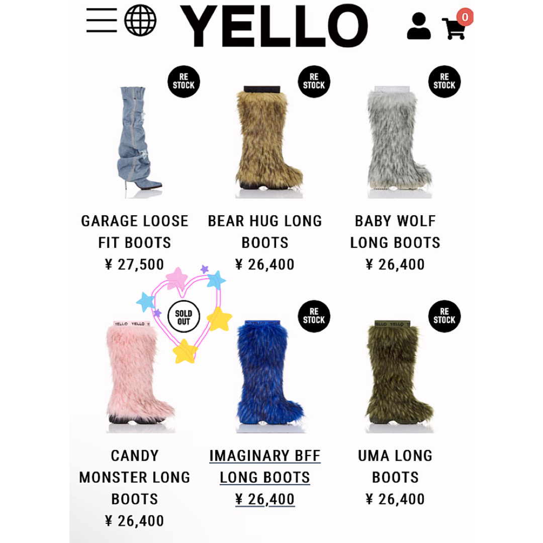 Yellow boots - 新品♡YELLO♡CANDY MONSTER LONG BOOTS♡追加画像♡の 