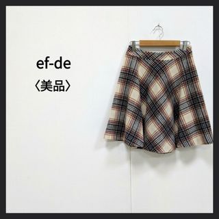 エフデ(ef-de)のef-de エフデ ウールミックスタータンチェック　ショートフレアスカート(ひざ丈スカート)