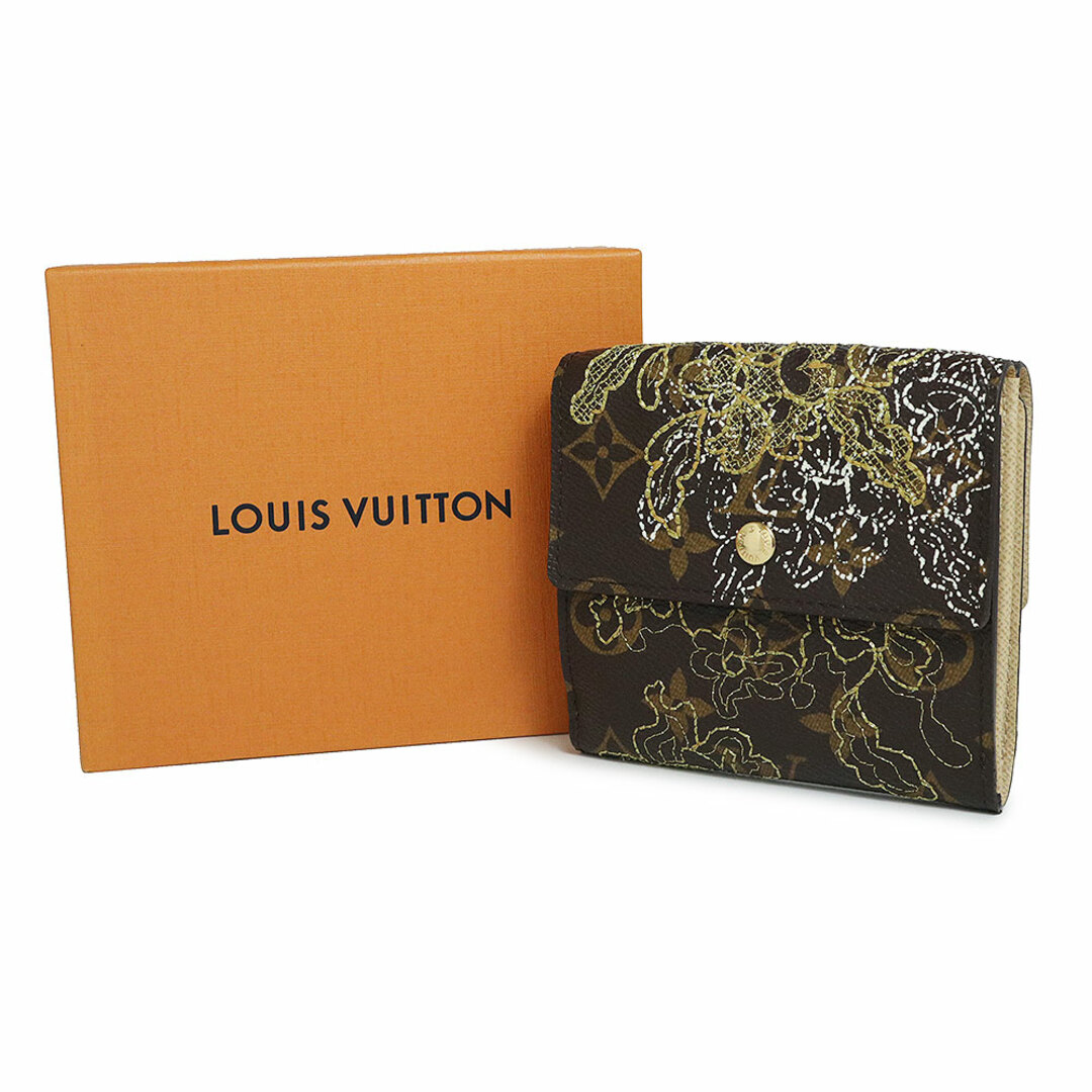 LOUIS VUITTON(ルイヴィトン)のルイ ヴィトン ポルトフォイユ エリーズ Wホック 二つ折り財布 モノグラム ダンテェル オール ブラウン 茶 ゴールド金具 M95395 箱付 LOUIS VUITTON（新品同様品） レディースのファッション小物(財布)の商品写真