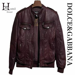 ドルチェアンドガッバーナ(DOLCE&GABBANA)の【美品】ドルチェアンドガッパーナ　ライダース　レザージャケット　ラムレザー(レザージャケット)