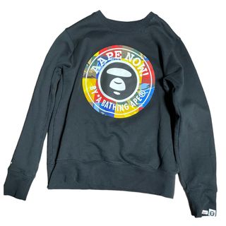 アベイシングエイプ(A BATHING APE)のアベイシングエイプ エイプ トレーナー 裏起毛 スウェット ブラック メンズ M(スウェット)