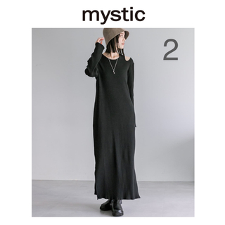 ミスティック(mystic)の新品　mystic  ミスティック　カットアウトワンピース　ブラック　2(ロングワンピース/マキシワンピース)
