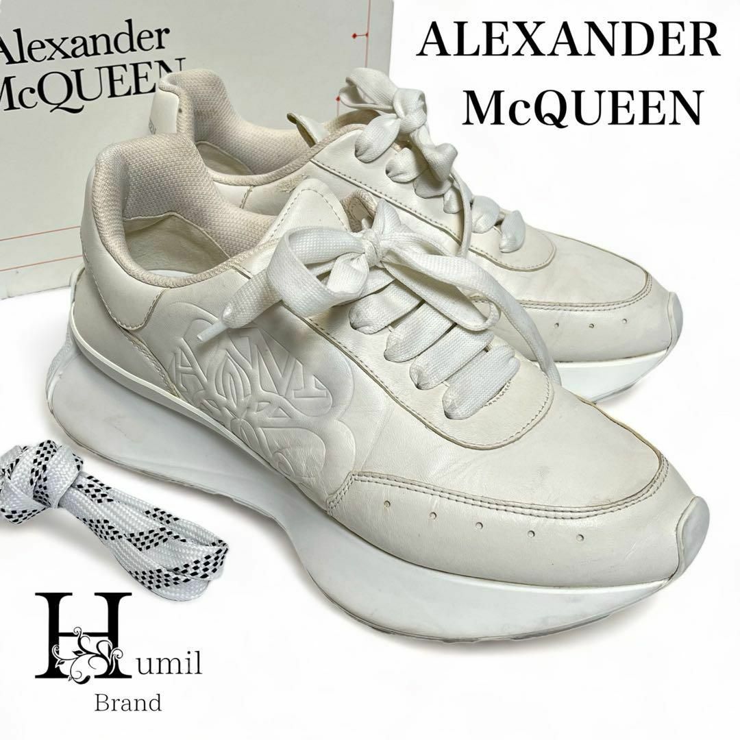 Alexander McQueen(アレキサンダーマックイーン)の【美品】アレキサンダーマックイーン　スニーカー　厚底　ダッド　白　ホワイト メンズの靴/シューズ(スニーカー)の商品写真