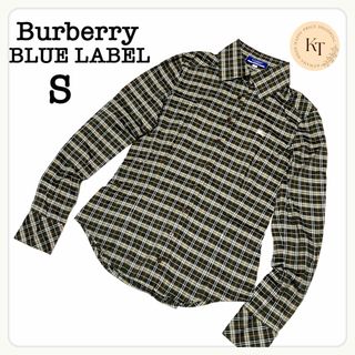 バーバリーブルーレーベル(BURBERRY BLUE LABEL)のBurberry ブルーレーベル　レディース　シャツ　カーキ　チェック　S(シャツ/ブラウス(長袖/七分))