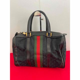 グッチ(Gucci)のGUCCI オールドグッチ　シェリーライン　ボストンバッグ　黒(ボストンバッグ)