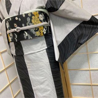 6830］本場大島紬 美品 9マルキ 泥染 間道 逸品 正絹 着物 袷の通販 by