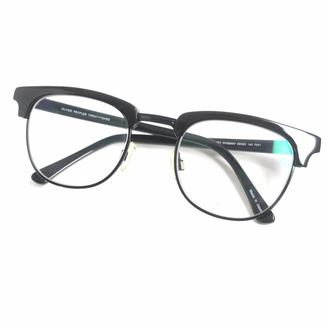 約39cm×約48cmテンプル極美品▼OLIVER PEOPLES TEENTY YEARS オリバーピープル OV5068V BOXCEY ロゴ金具 メガネ/アイウェア 黒 49□22 140 日本製 ケース・クロス