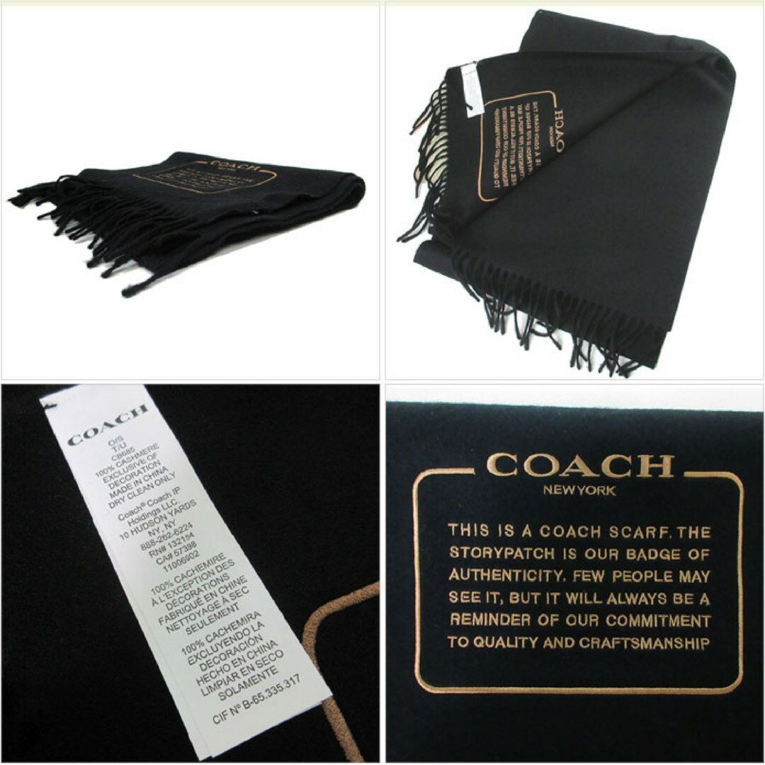 COACH(コーチ)のCOACH マフラー カシミヤ CB685 BLK(BLACK) アウトレット レディースのファッション小物(マフラー/ショール)の商品写真