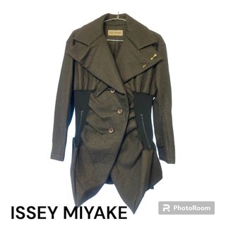 イッセイミヤケ(ISSEY MIYAKE)の美品!! ISSEY MIYAKE  イッセイミヤケコート ロングジャケット  (チェスターコート)