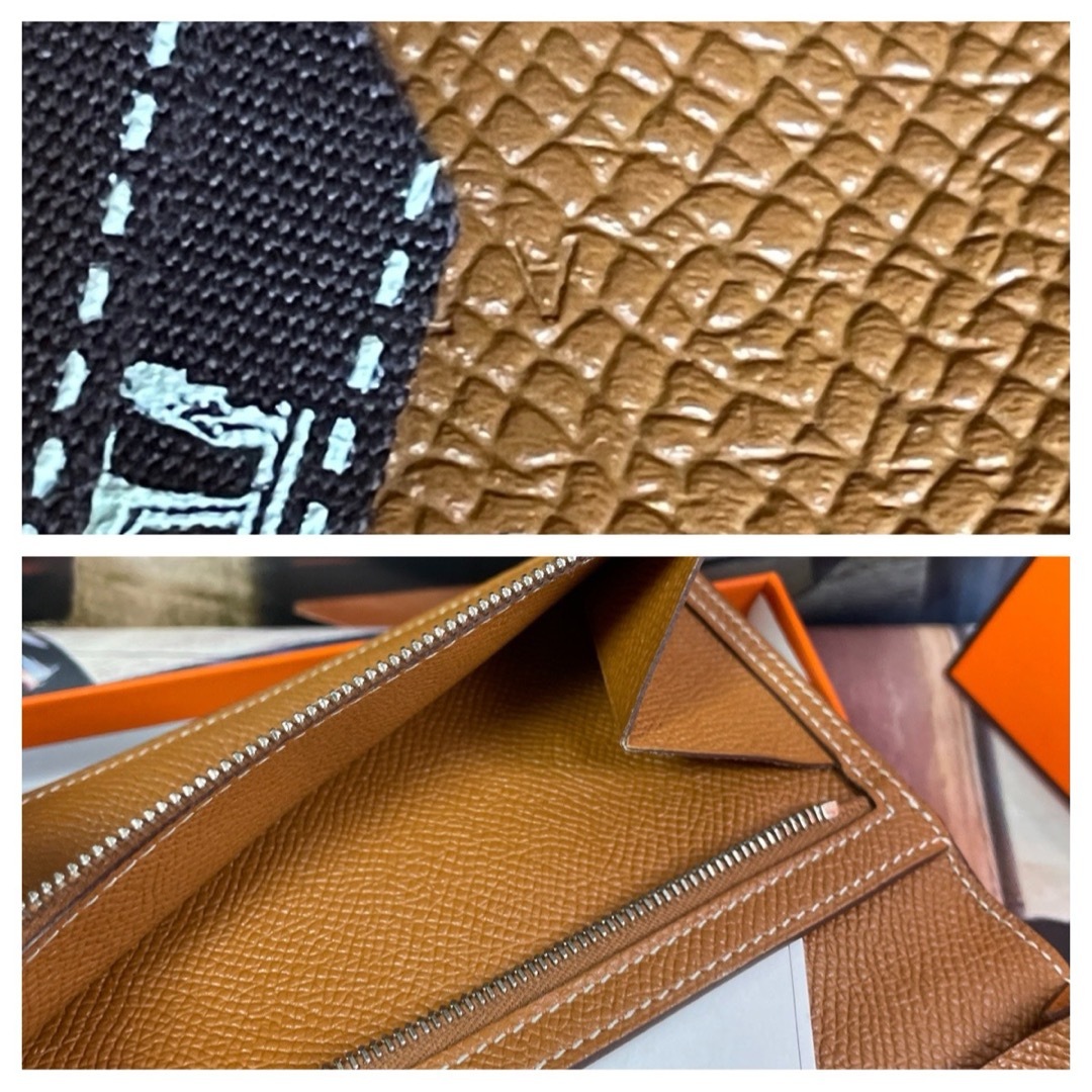 【正規品】HERMES ほぼ未使用✨エルメス  『べアン』スフレ 長財布 人気色財布