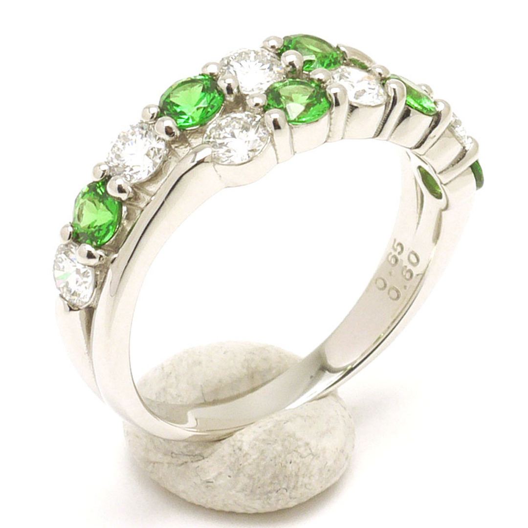 約11号最大幅約6mm付属品グリーングロッシュラーダイヤモンドリング #11 約11号 PT900 指輪