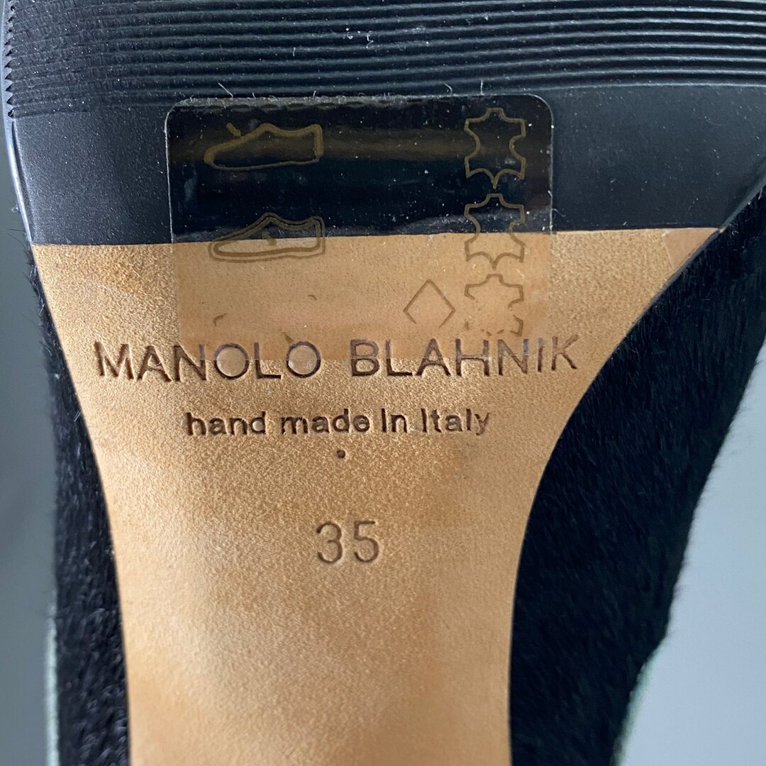 MANOLO BLAHNIK(マノロブラニク)の23L6 イタリア製 MANOLO BLAHNIK マノロ ブラニク ショートブーツ 35 ブラック レディース サイドゴアブーツ ピンヒールブーツ レディースの靴/シューズ(ブーツ)の商品写真