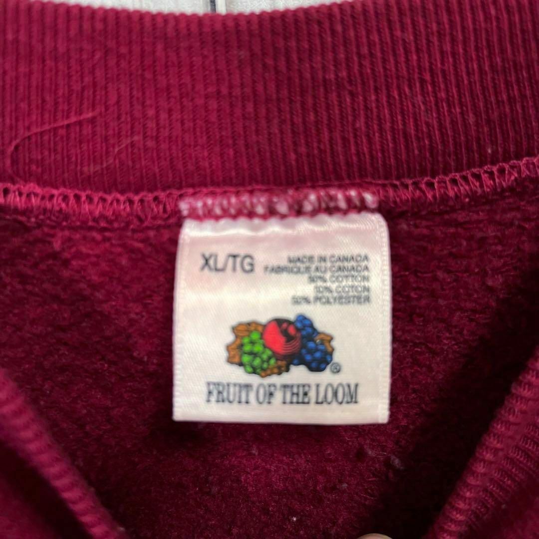 FRUIT OF THE LOOM(フルーツオブザルーム)の90sヴィンテージカナダ製古着　ゆるだぼオーバーサイズプリントスエットトレーナー メンズのトップス(スウェット)の商品写真