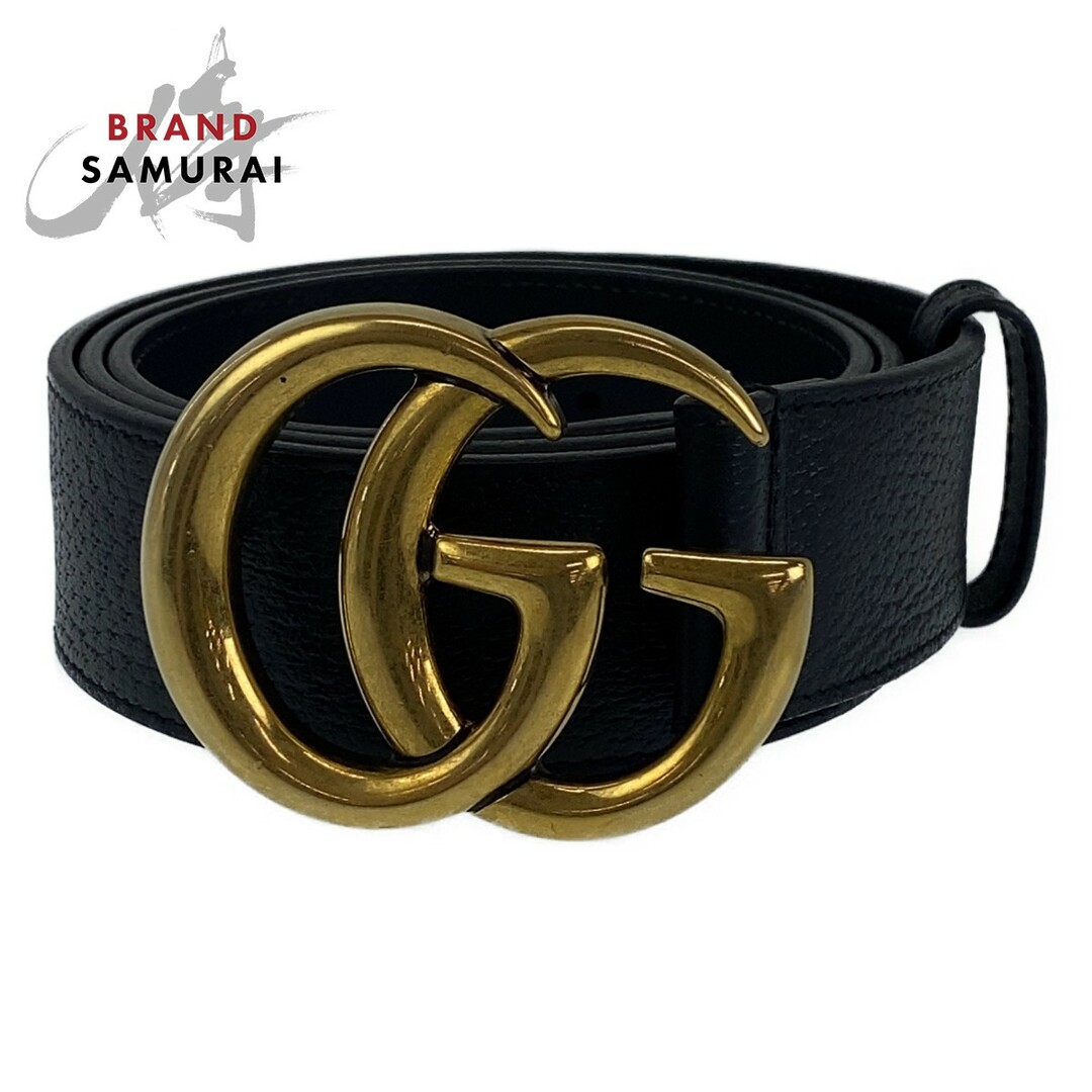 美品 GUCCI グッチ GGマーモント ブラック ゴールド レザー 美品 GUCCI グッチ GGマーモント ブラック ゴールド レザー