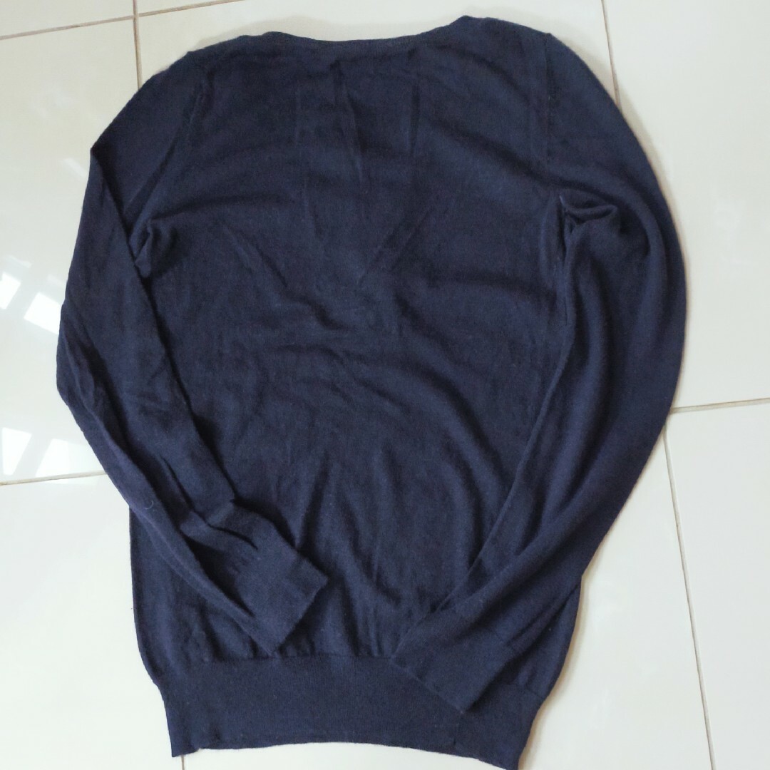 GAP(ギャップ)のニット セーター ネイビー フリル パール S M レディースのトップス(ニット/セーター)の商品写真