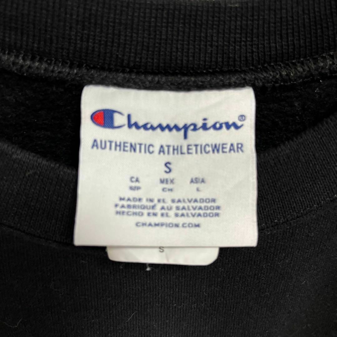 Champion(チャンピオン)のアメリカ古着　チャンピオン　カレッジプリントスエットトレーナー S黒ユニセックス メンズのトップス(スウェット)の商品写真