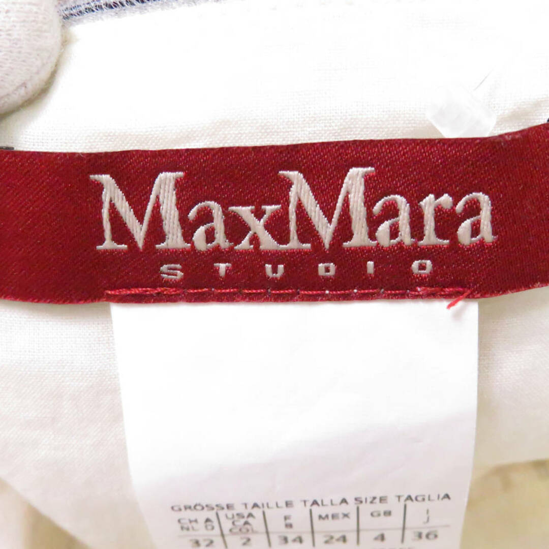 Max Mara(マックスマーラ)の美品 maxmaraSTUDIO マックスマーラ カットソー 1点 36 綿他 ストライプ 七分袖 ラメ レディース AO1369A4  レディースのトップス(Tシャツ(半袖/袖なし))の商品写真