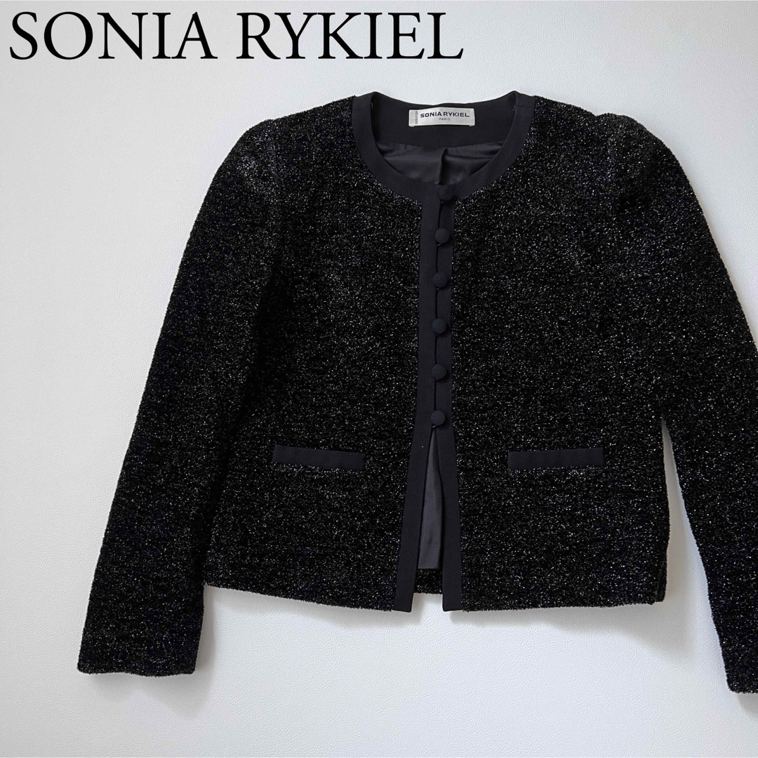 美品　SONIA RYKIEL ソニアリキエル　ノーカラージャケット　アウター39ω