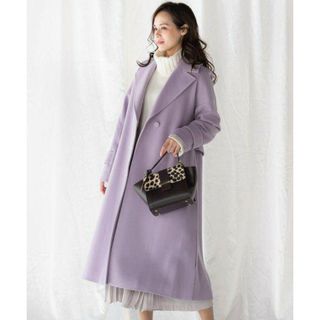 ビアッジョブルー(VIAGGIO BLU)の6.5万円❤️今期美品⭐️ビアッジョブルー💖高級ラムウール混バックプリーツコート(ロングコート)