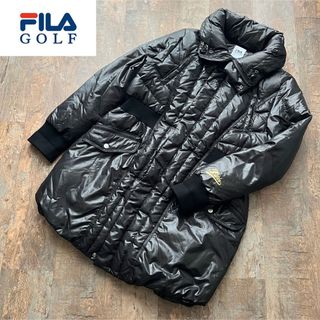 フィラ(FILA)の美品 フィラ ゴルフ FILA ダウン コート ゴルフウェア レディース 黒(ウエア)