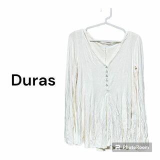 デュラス(DURAS)の【Duras】トップス コットン ナチュラル 白(シャツ/ブラウス(長袖/七分))