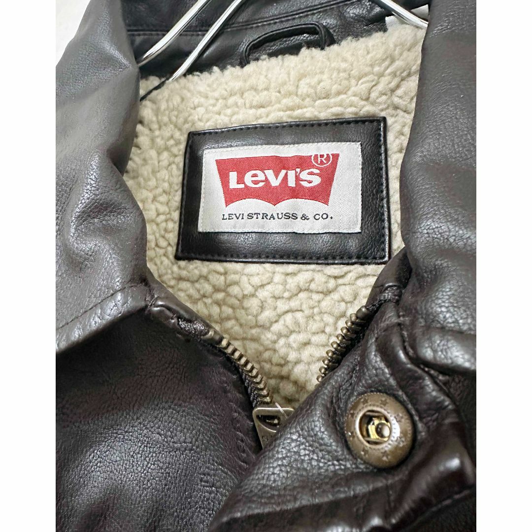 Levi's(リーバイス)の新品 XL ★ リーバイス フェイクレザー ボア ジャケット ブラウン US-L メンズのジャケット/アウター(レザージャケット)の商品写真