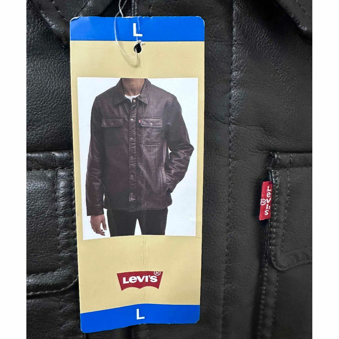 Levi's(リーバイス)の新品 XL ★ リーバイス フェイクレザー ボア ジャケット ブラウン US-L メンズのジャケット/アウター(レザージャケット)の商品写真