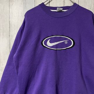 NIKE - NIKE ナイキ スウェット L 刺繍ロゴ センターロゴ 90s アメリカ