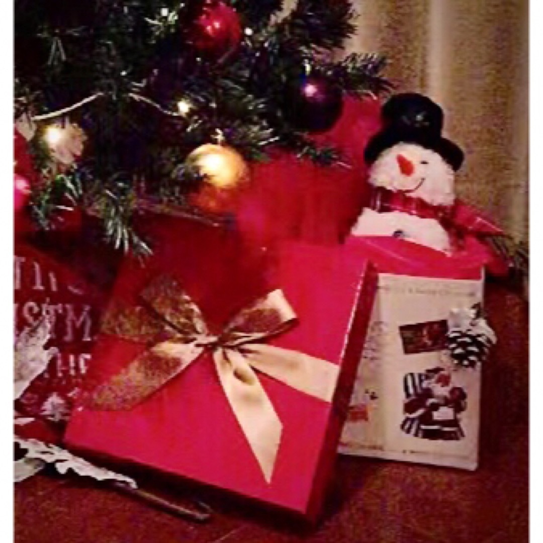 クリスマス飾り7点  クリスタル調クリスマスツリー装飾+雪だるま+ギフトBOX等 インテリア/住まい/日用品のインテリア小物(その他)の商品写真