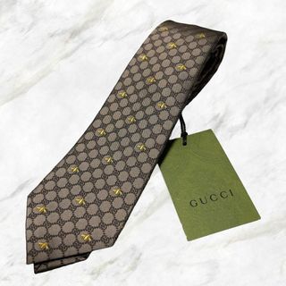 グッチ(Gucci)の【新品未使用】GUCCI グッチ GG柄 シルク100%高級ネクタイ ブラウン(ネクタイ)