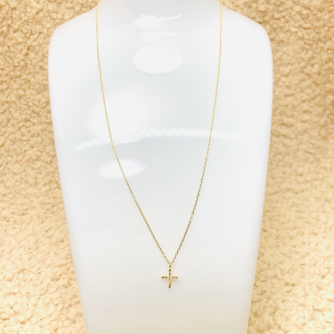 投げ売り SIENA シエナ K18 ダイヤモンド付 クロスネックレス D:0.03ct