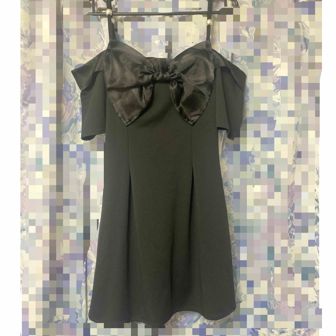 韓国ドレス Aラインリボンドレス レディースのフォーマル/ドレス(ミニドレス)の商品写真