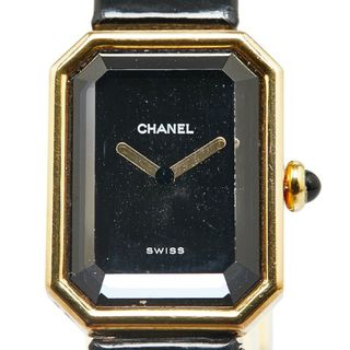 シャネル(CHANEL)のシャネル プルミエール M ベルト（社外品） 腕時計 クオーツ ブラック文字盤 ステンレススチール レディース CHANEL 【1-0128655】(腕時計)