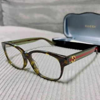 グッチ(Gucci)の【新品未使用】GUCCI  伊達メガネ GG0040O ロゴ シェリーライン(サングラス/メガネ)