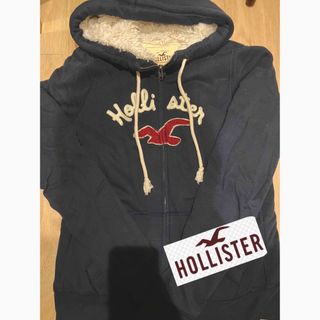 ホリスター(Hollister)のホリスター　hollister ロゴ　ボア　ネイビー　パーカー　レディース(パーカー)